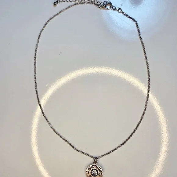 🧚🏻♀️ Silver Shotgun Shell Pendant Necklace with crystal 19-21” - Picture 3 of 4